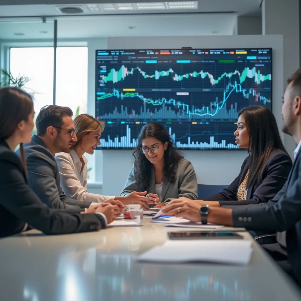 Equipo de FinanzasGlobal en una reunión estratégica